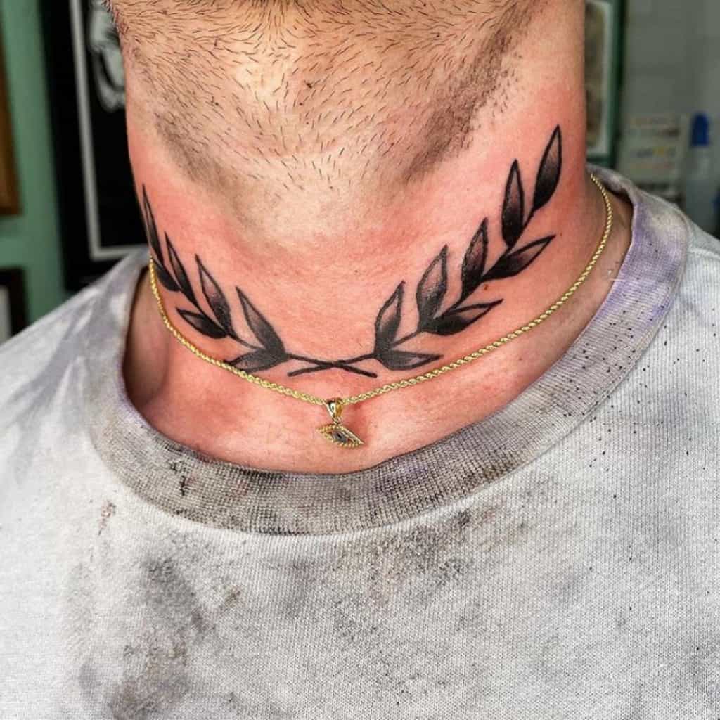 Front of the neck tattoo 1