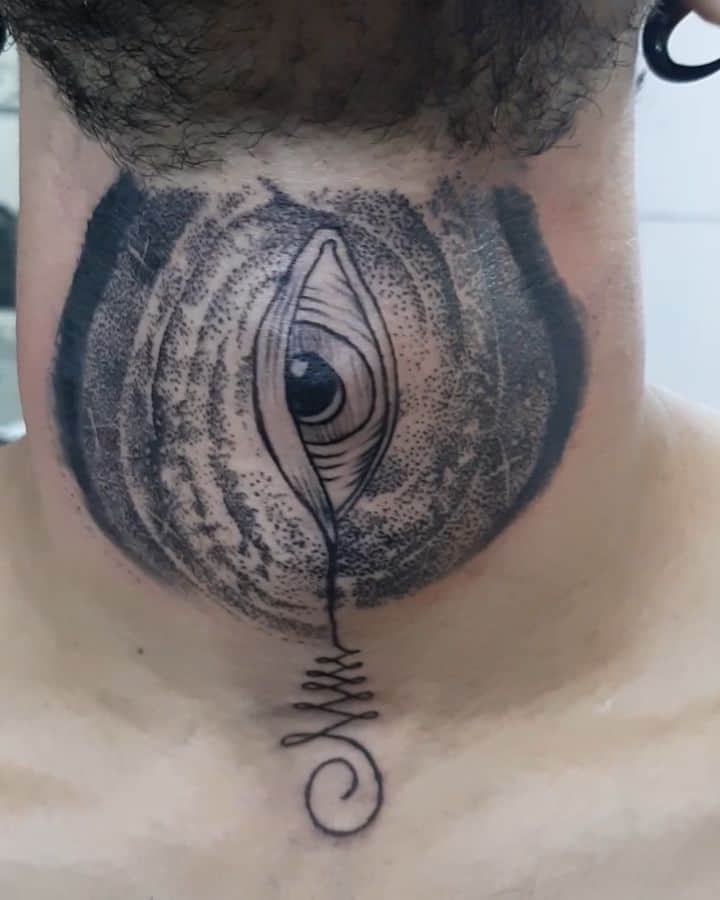 Front of the neck tattoo 3