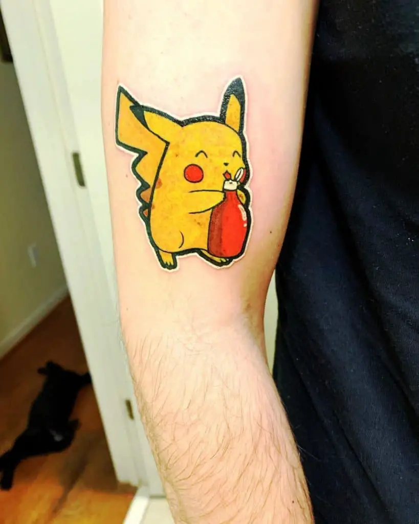 Funny & Artsy Pikachu Tattoo 