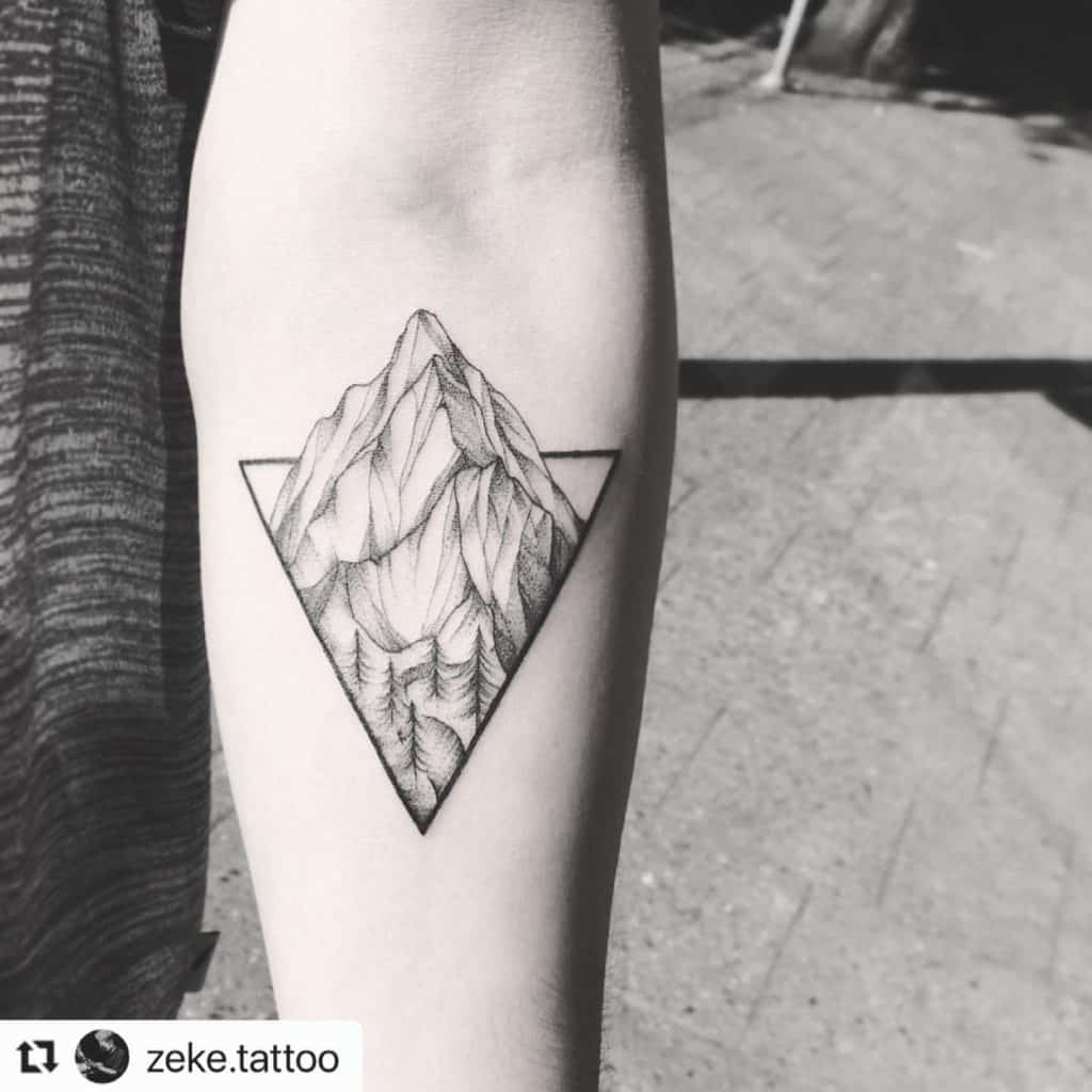 Geometric Mountain Tattoo 3