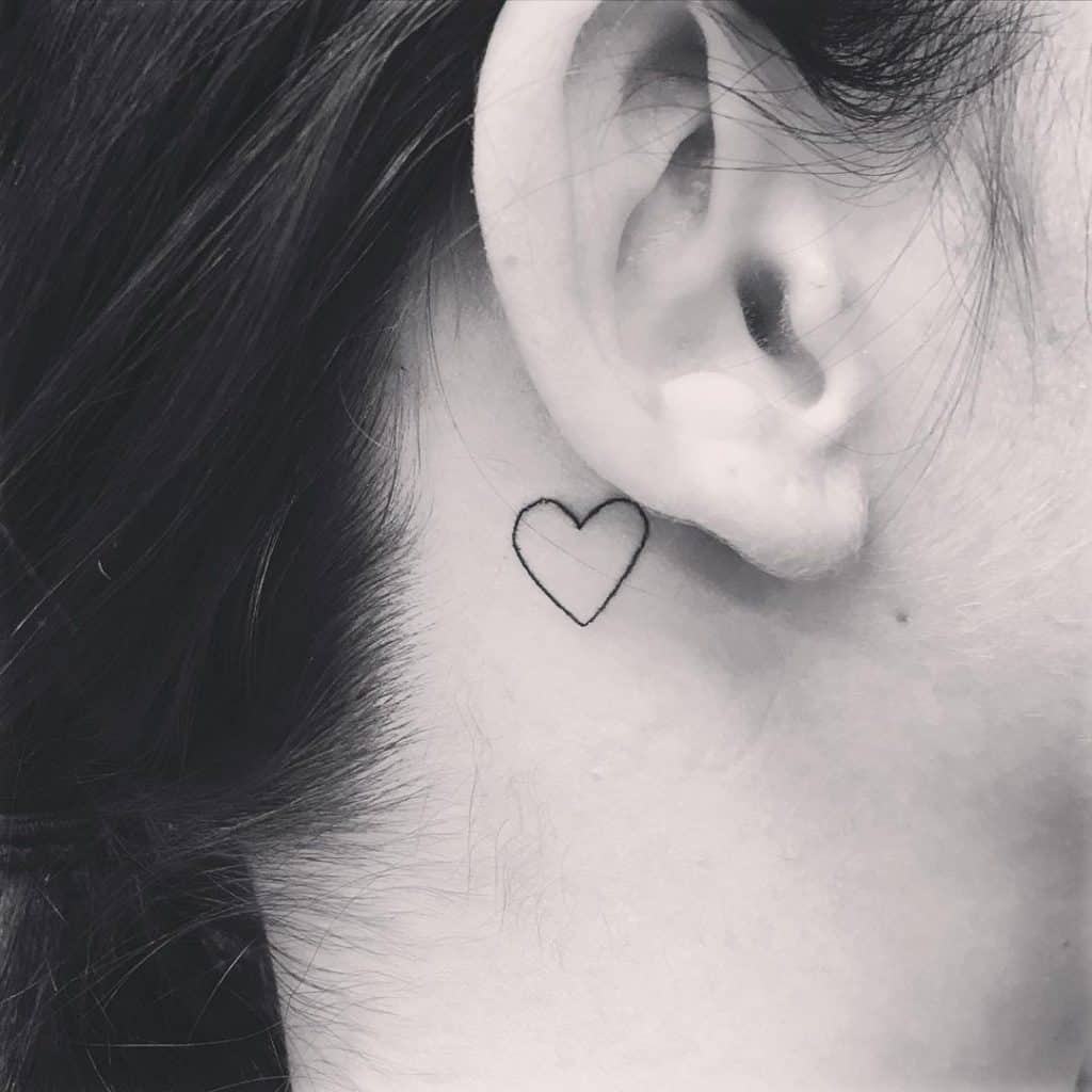 Heart neck tattoo 2