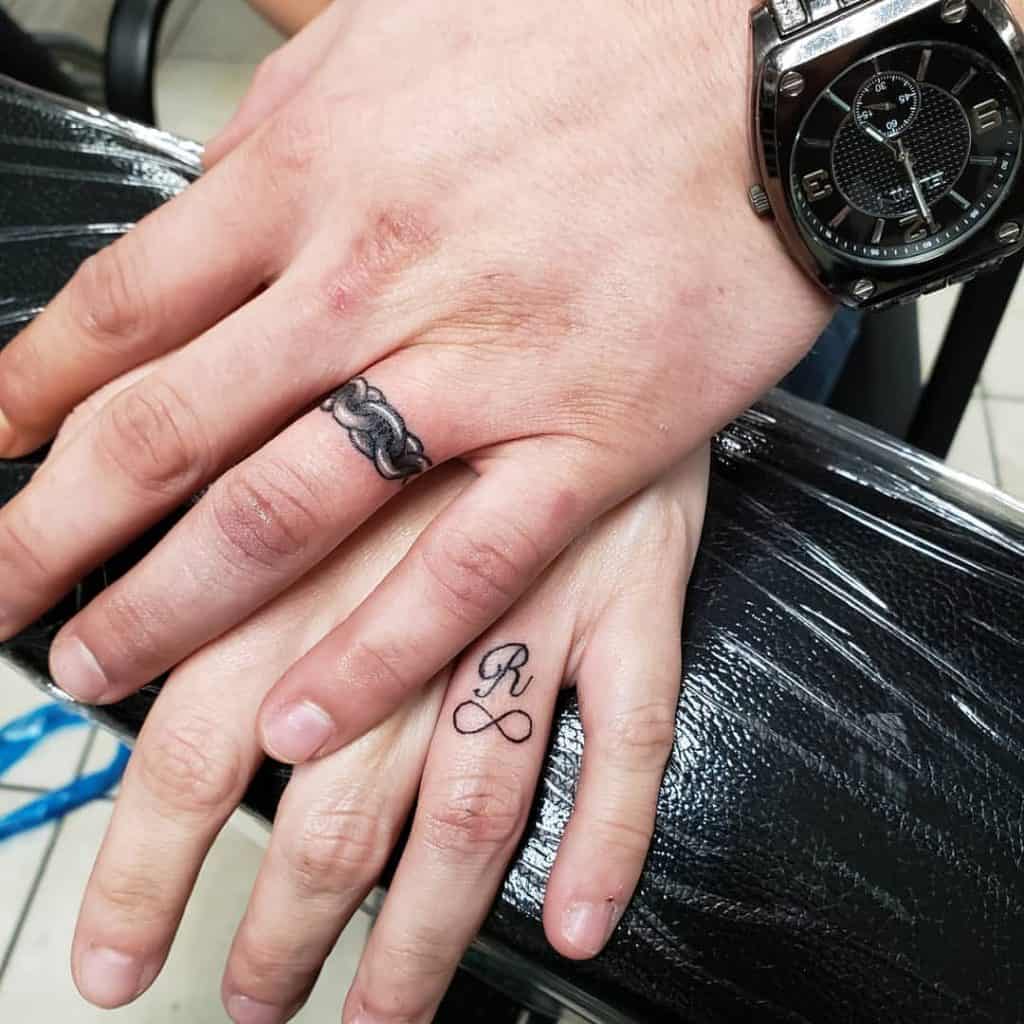 Infinity Traditional Wedding Ring Tattoo 2