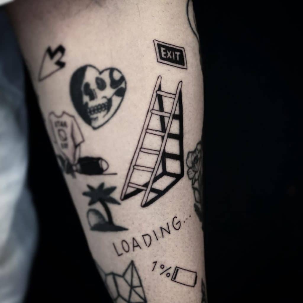 Ladder Bad Luck Tattoo 1