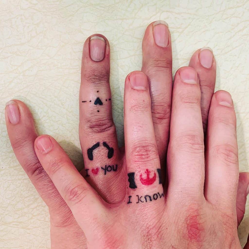 Matching Couple Tattoo Wedding Ring 3
