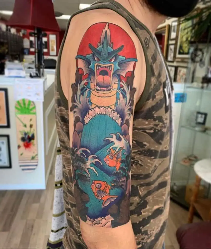 Monsters and fish Tattoo Sleeve