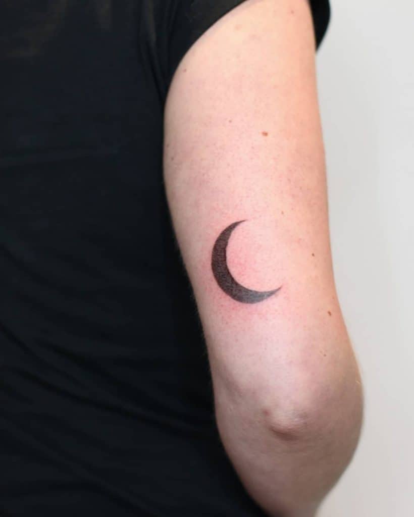 Moon Hand-Poked Tattoo Ideas 4