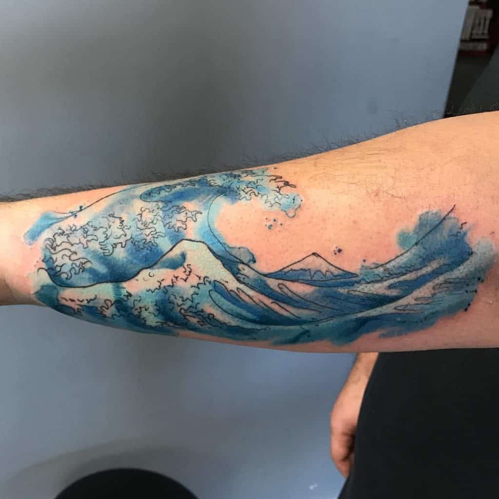 Mount Fuji (Wave) Tattoo 5