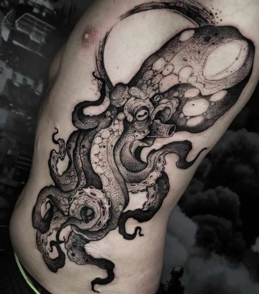 Octopus Blackwork Tattoo 