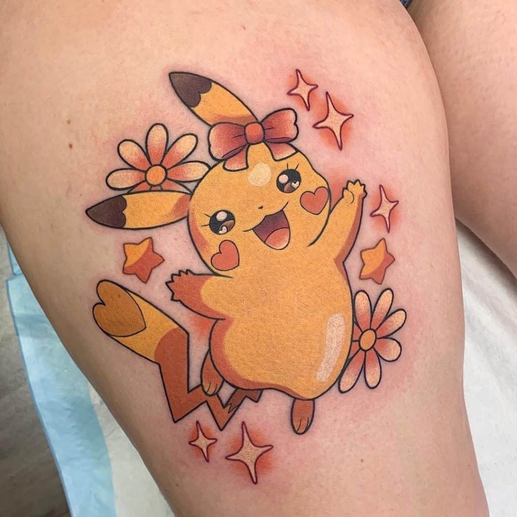Pikachu Meme Tattoo Cute & Girly Design 