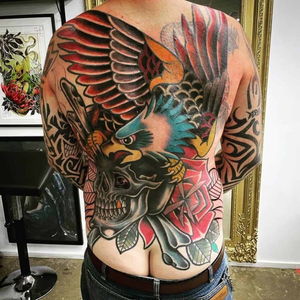 Polish Eagle Tattoo Over Back 