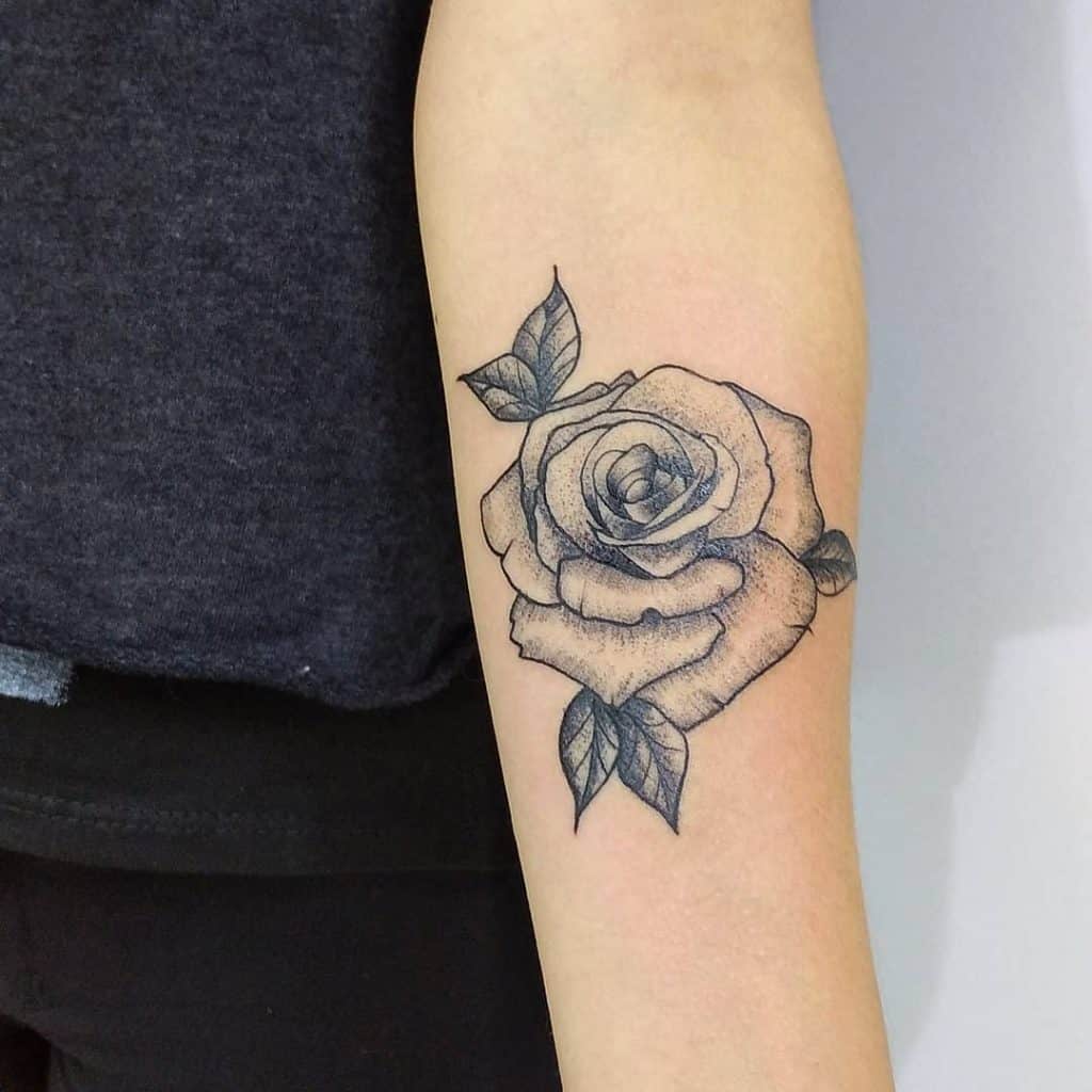 Roses Tattoo In Black and Grey 3