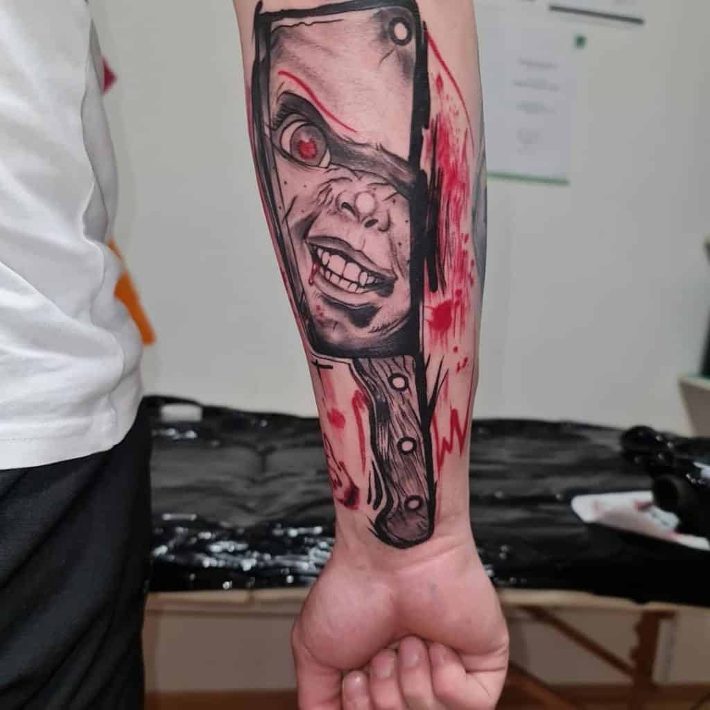 Scary & Horror Inspired Trash Polka Tattoo 