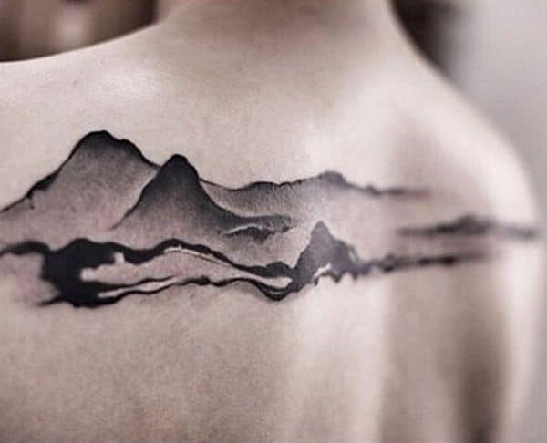 Smokey Shading Mountain Tattoo 2