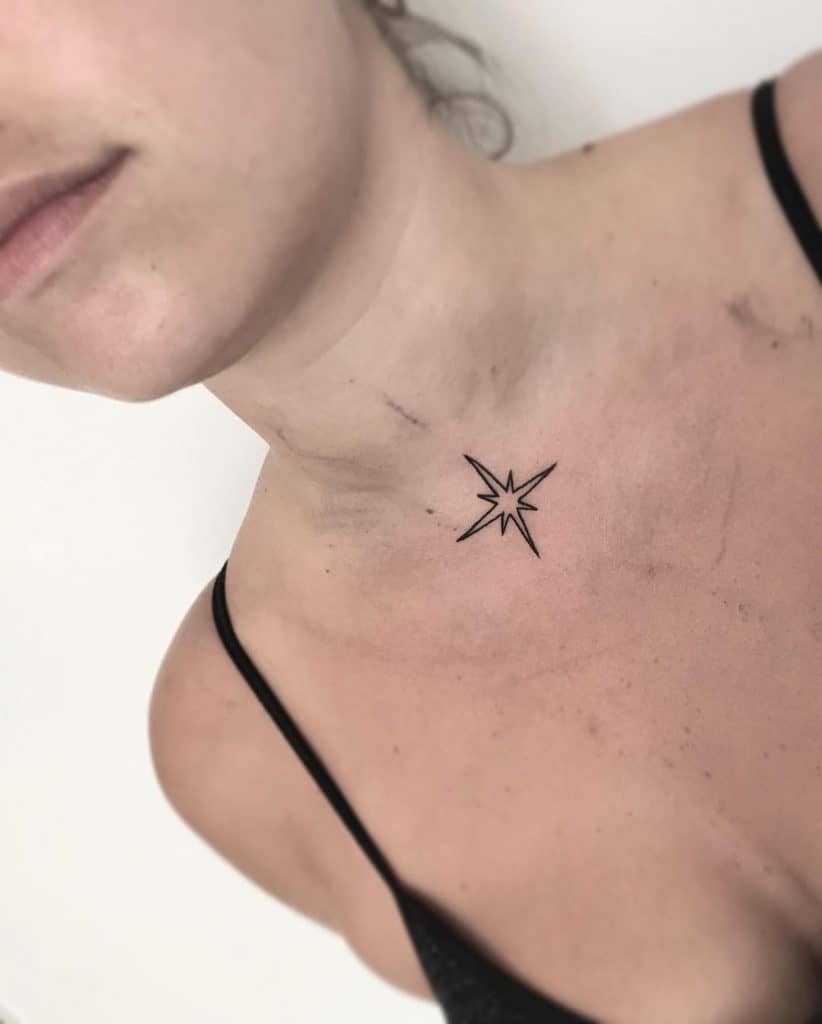 Small front neck tattoos for females