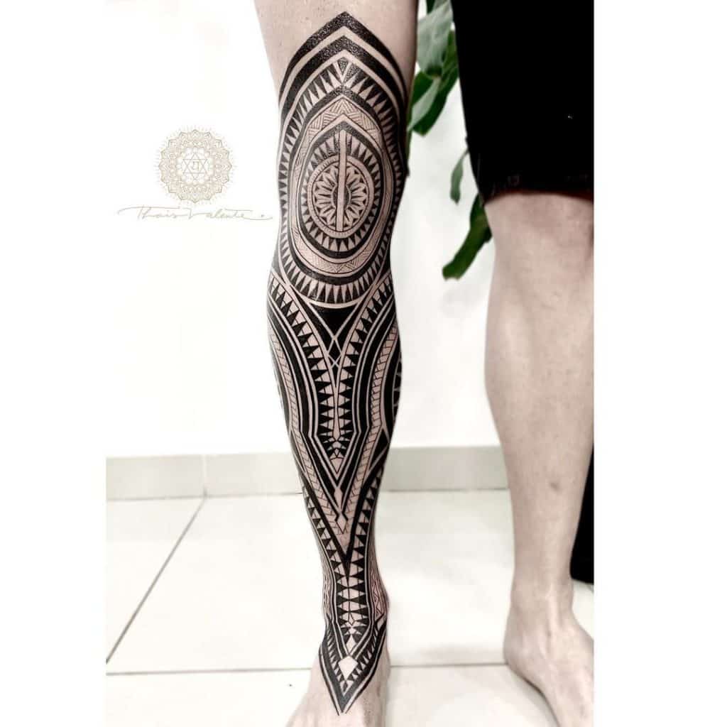 Details 75+ geometric tattoo leg super hot - thtantai2