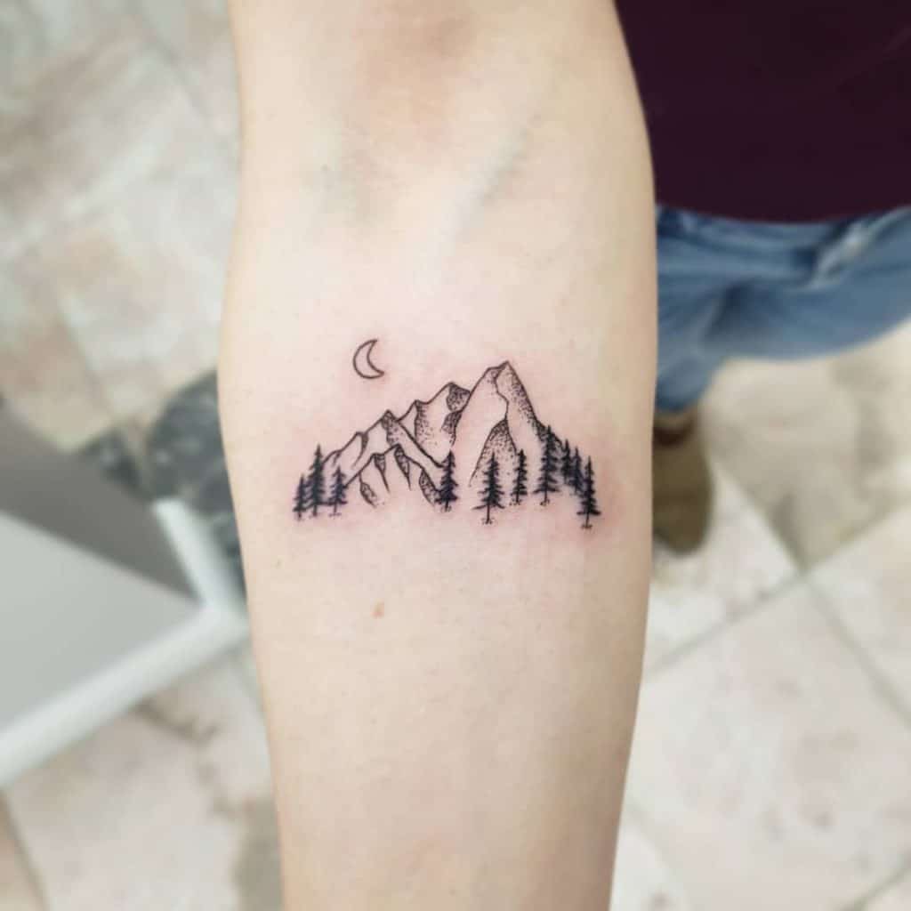 The forearm Mountain Tattoo