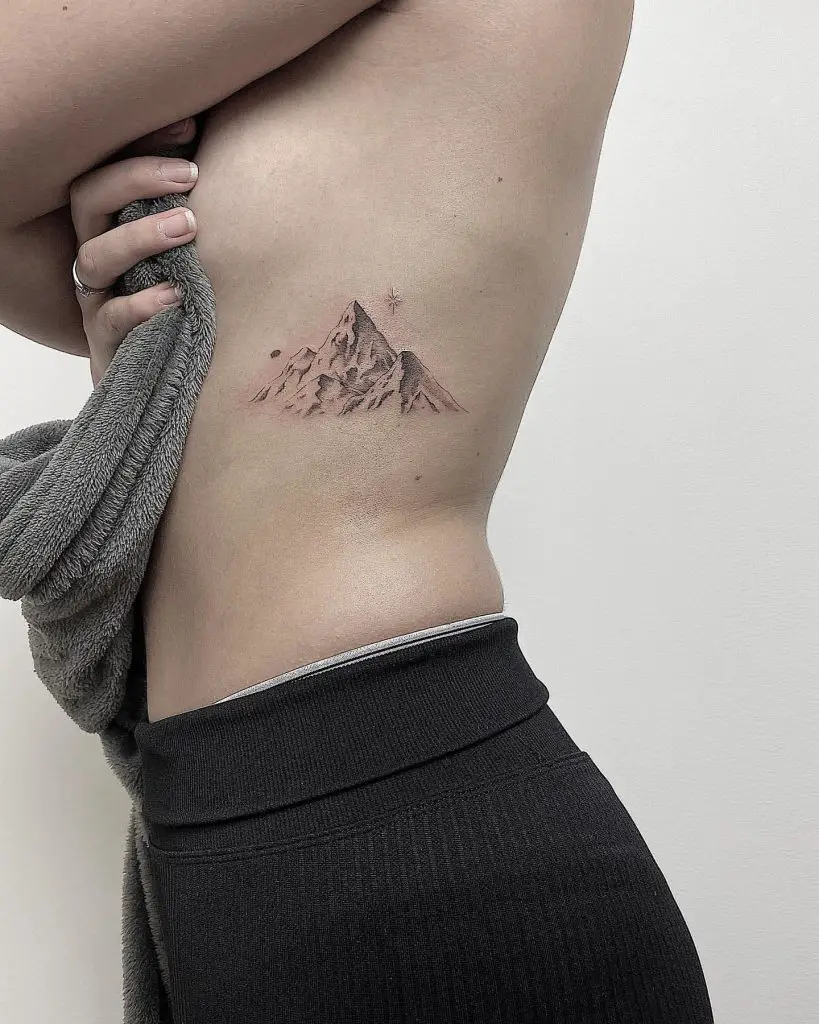 The side rib area Mountain Tattoo 2