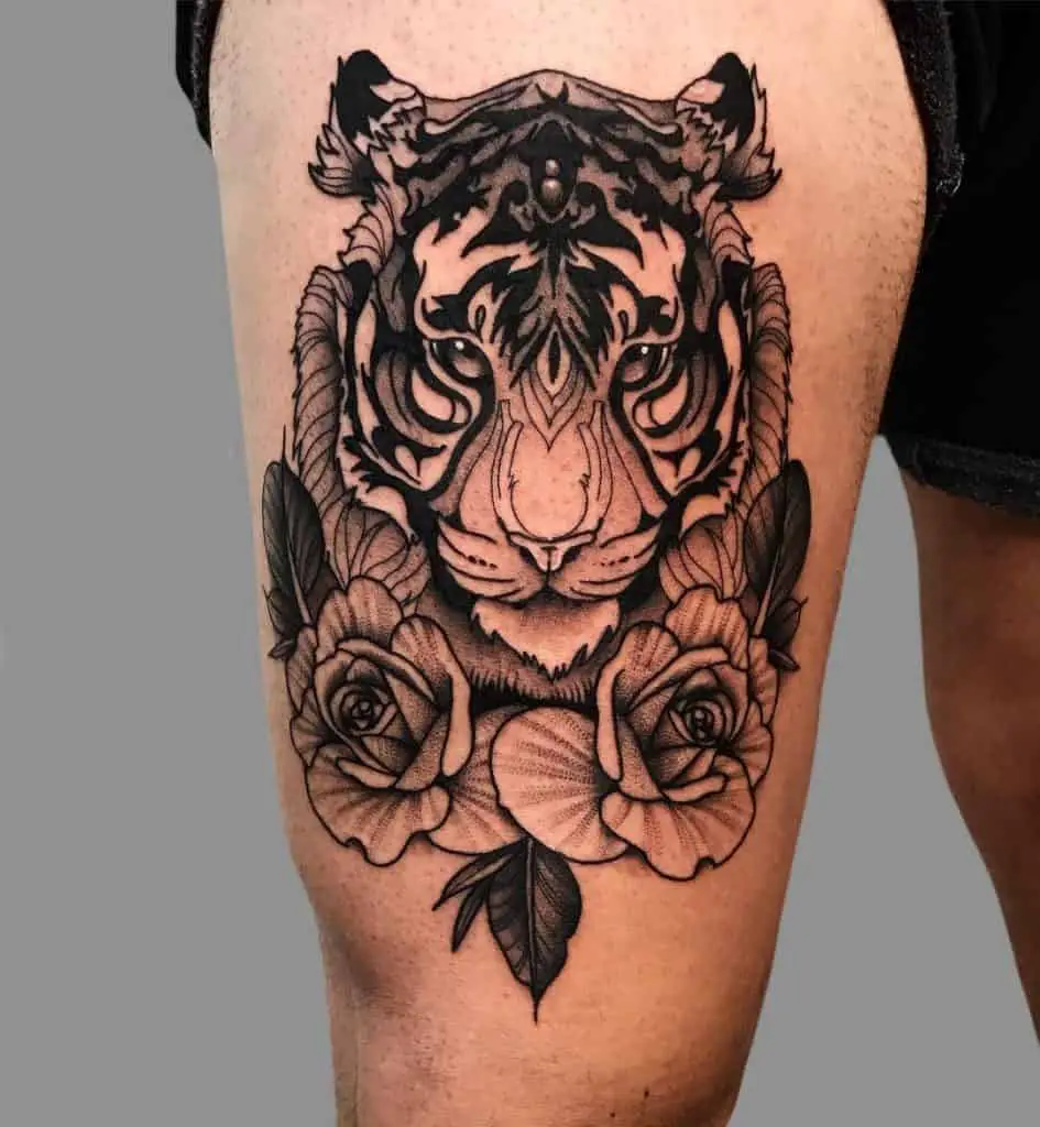 Tiger Inspired Blackwork Tattoo Idea