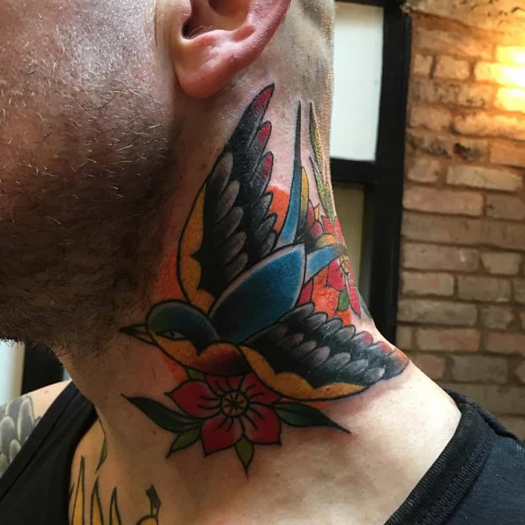 Traditional neck tattoo 2