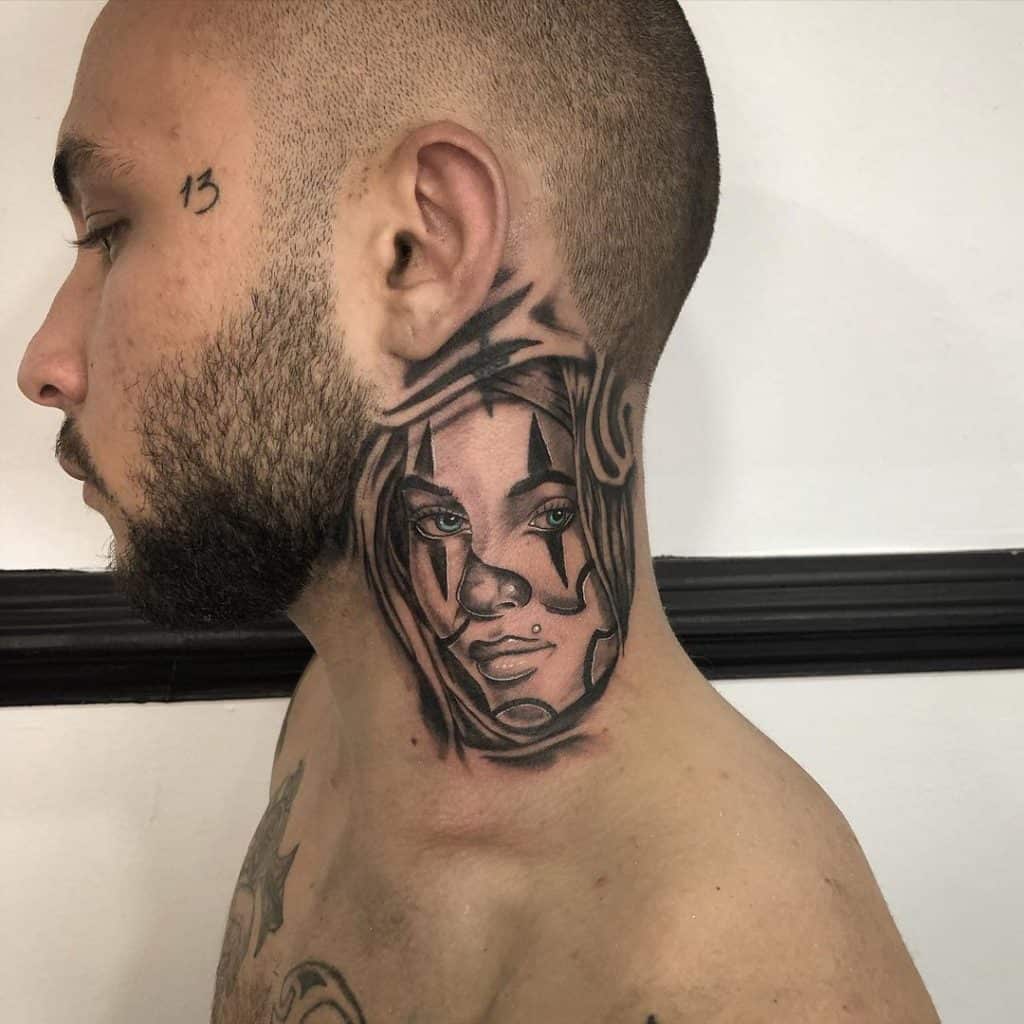 Unique neck tattoo 2