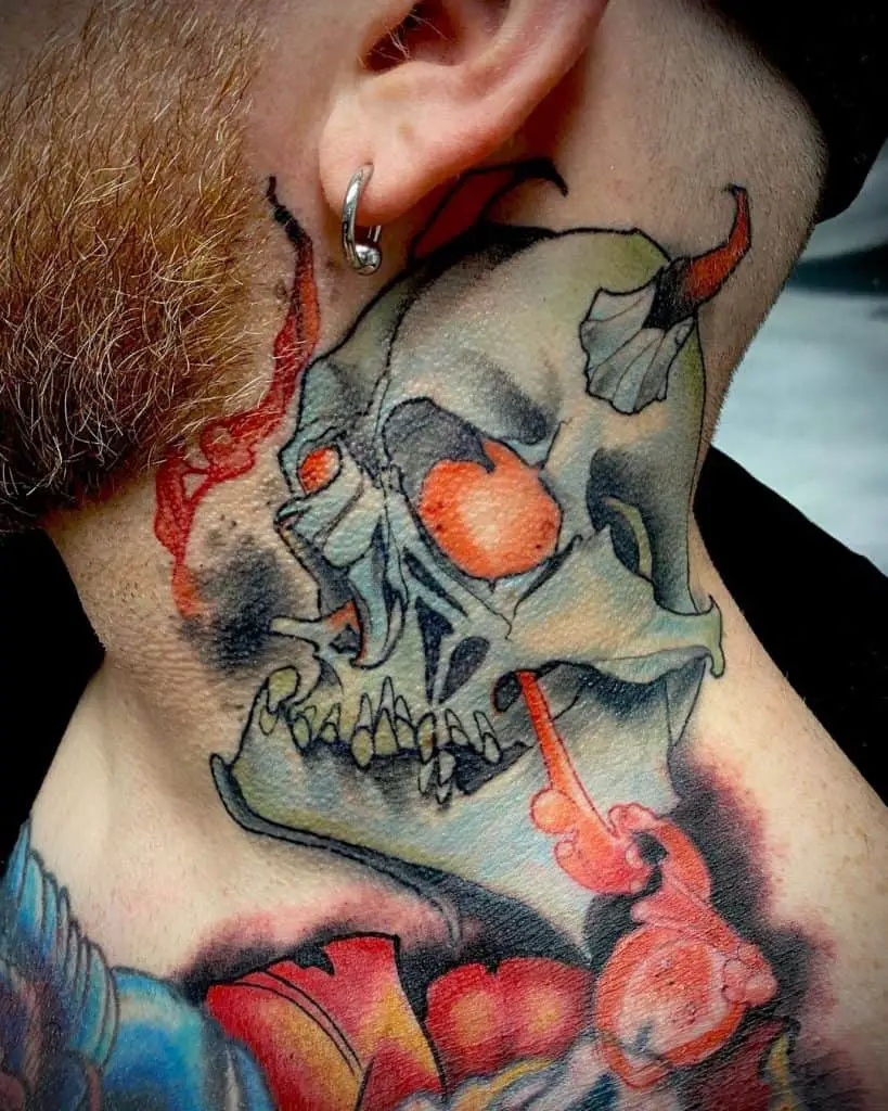 Unique neck tattoo 3