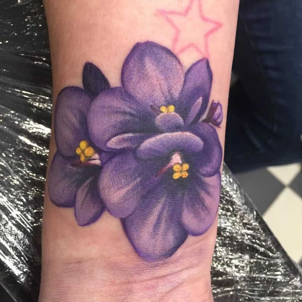 Violet Flower Tattoo 1
