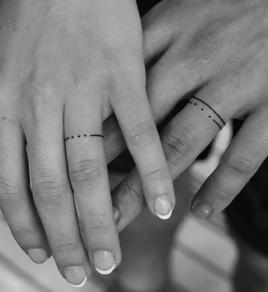 Wedding Ring Tattoo  Tattoo wedding rings Wedding ring tattoo Ring  finger tattoos