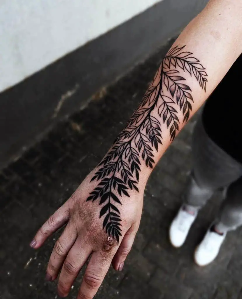 Artsy Arm Fern Tattoo Mandala Inspired