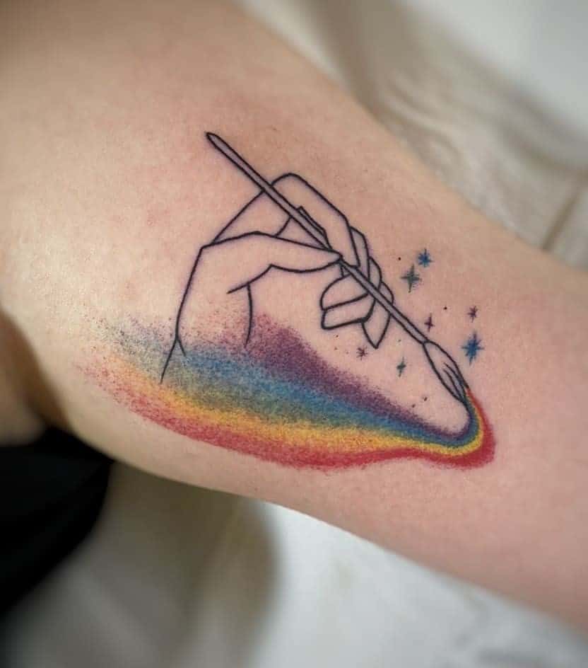 Artsy Flag Rainbow Tattoo 