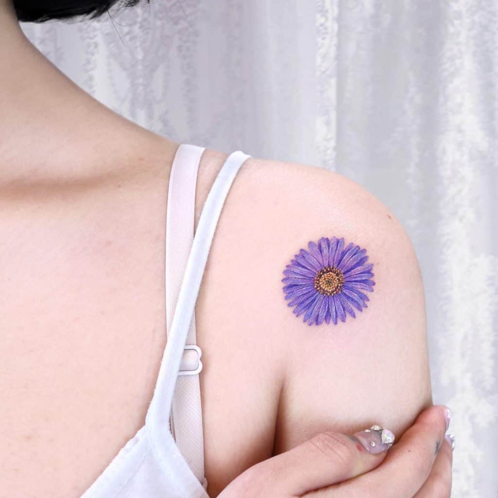 Aster Flower Tattoo 1