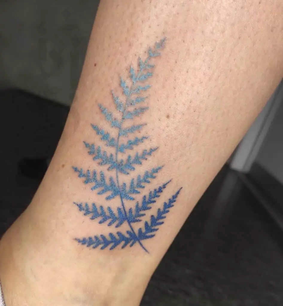 Blue Fern Tattoo Small 