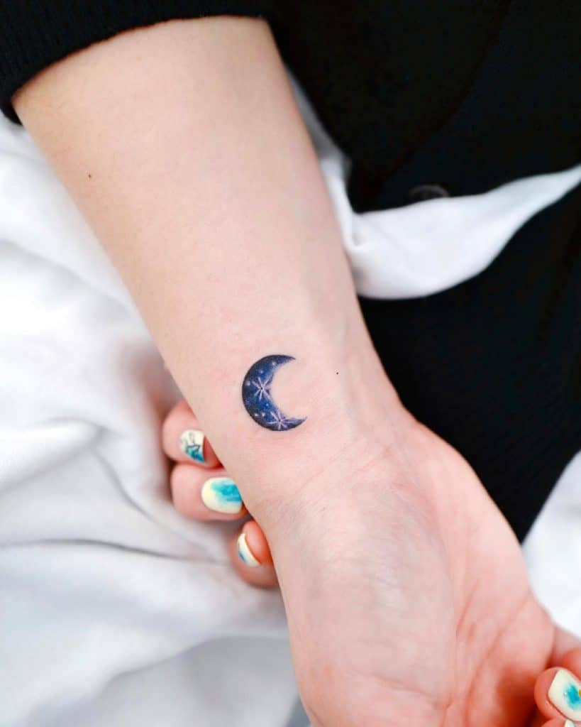 Crescent moon tattoo 2