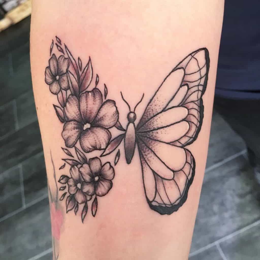 Flower And Butterfly Tattoos 1