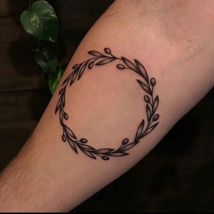 Heart-Shaped Olive Branch Tattoo 3