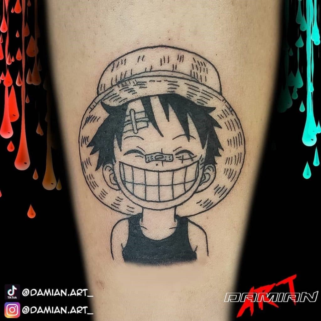 Luffy One Piece Tattoo Cartoon Art 