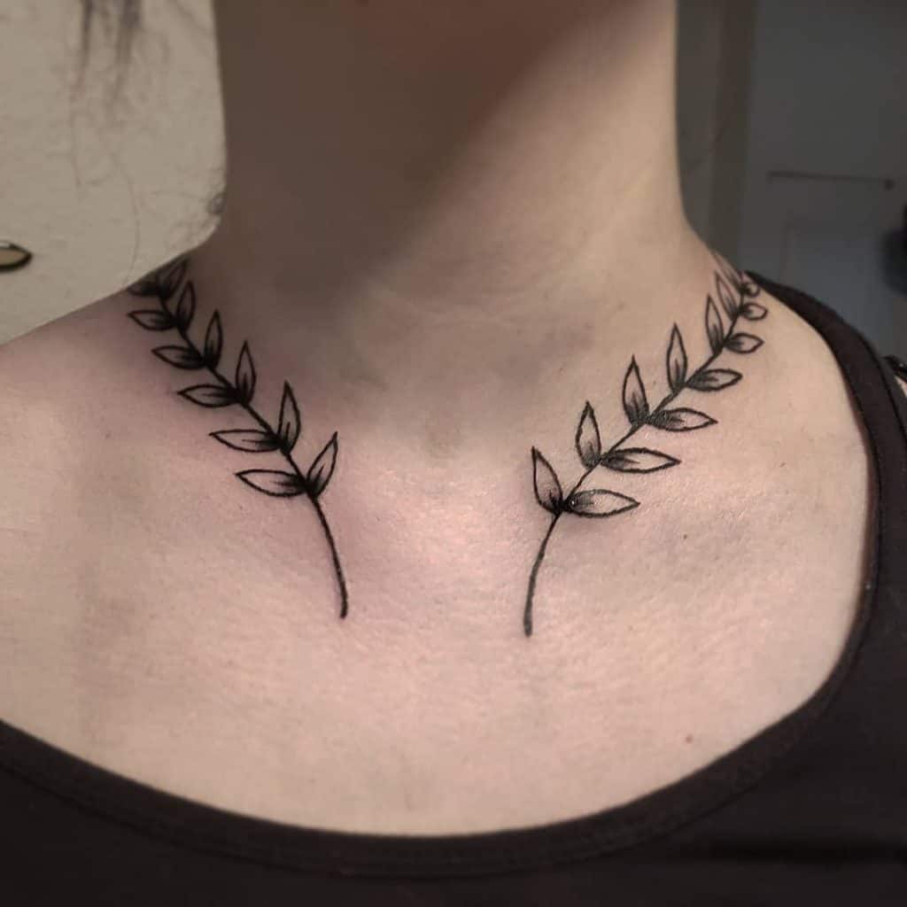 Matching Olive Tree Branch Tattoo 1