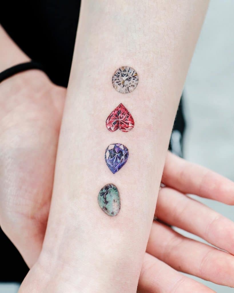 Multi-Colored Diamond Tattoos 03
