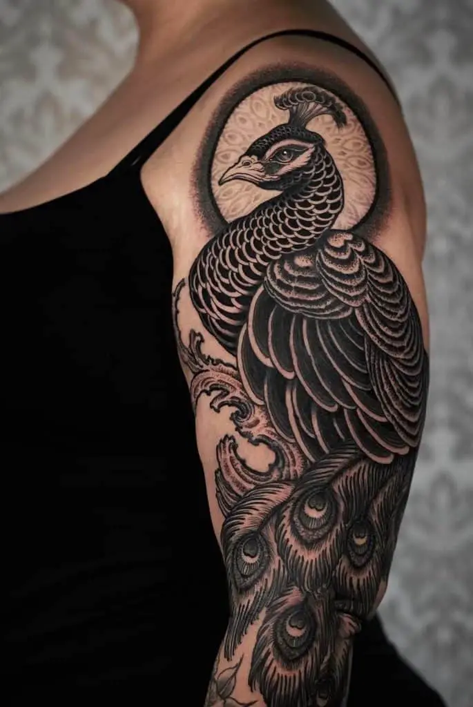 Details more than 80 peacock tattoo on neck - thtantai2