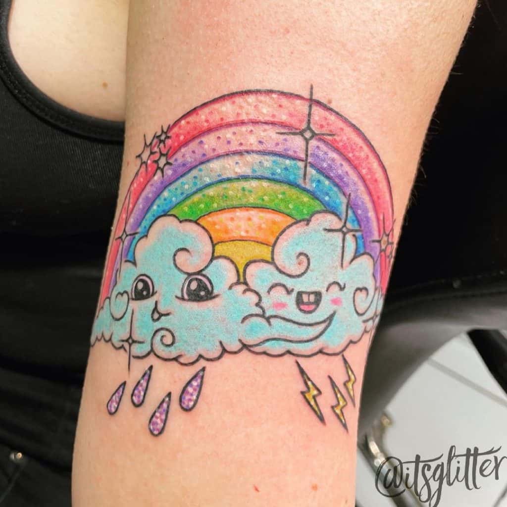 Playful & Colorful Rainbow Tattoo 