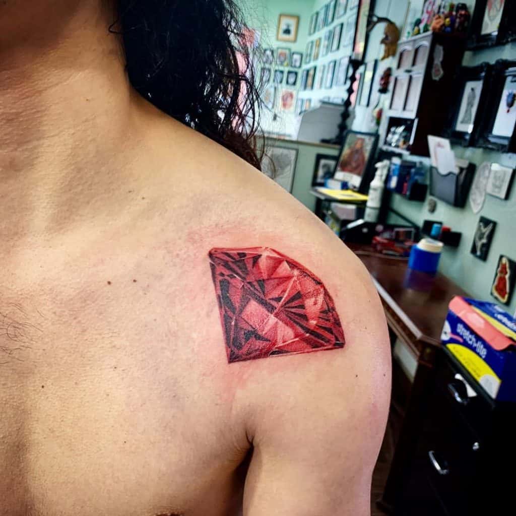 Red Diamond Tattoo Design 3