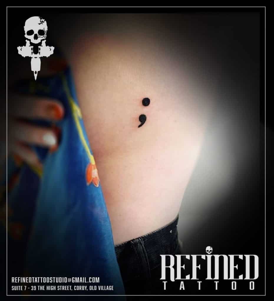 Semicolon tattoo with big meanings 3