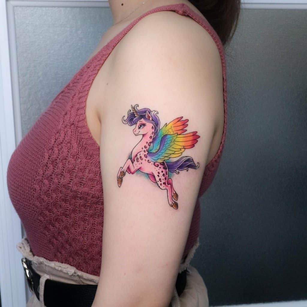 Shoulder Rainbow Tattoo My Little Pony Inspired 