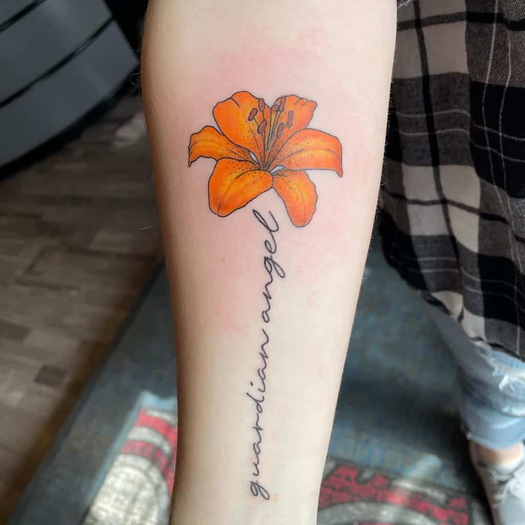 Tiger Lily Flower Tattoo 3