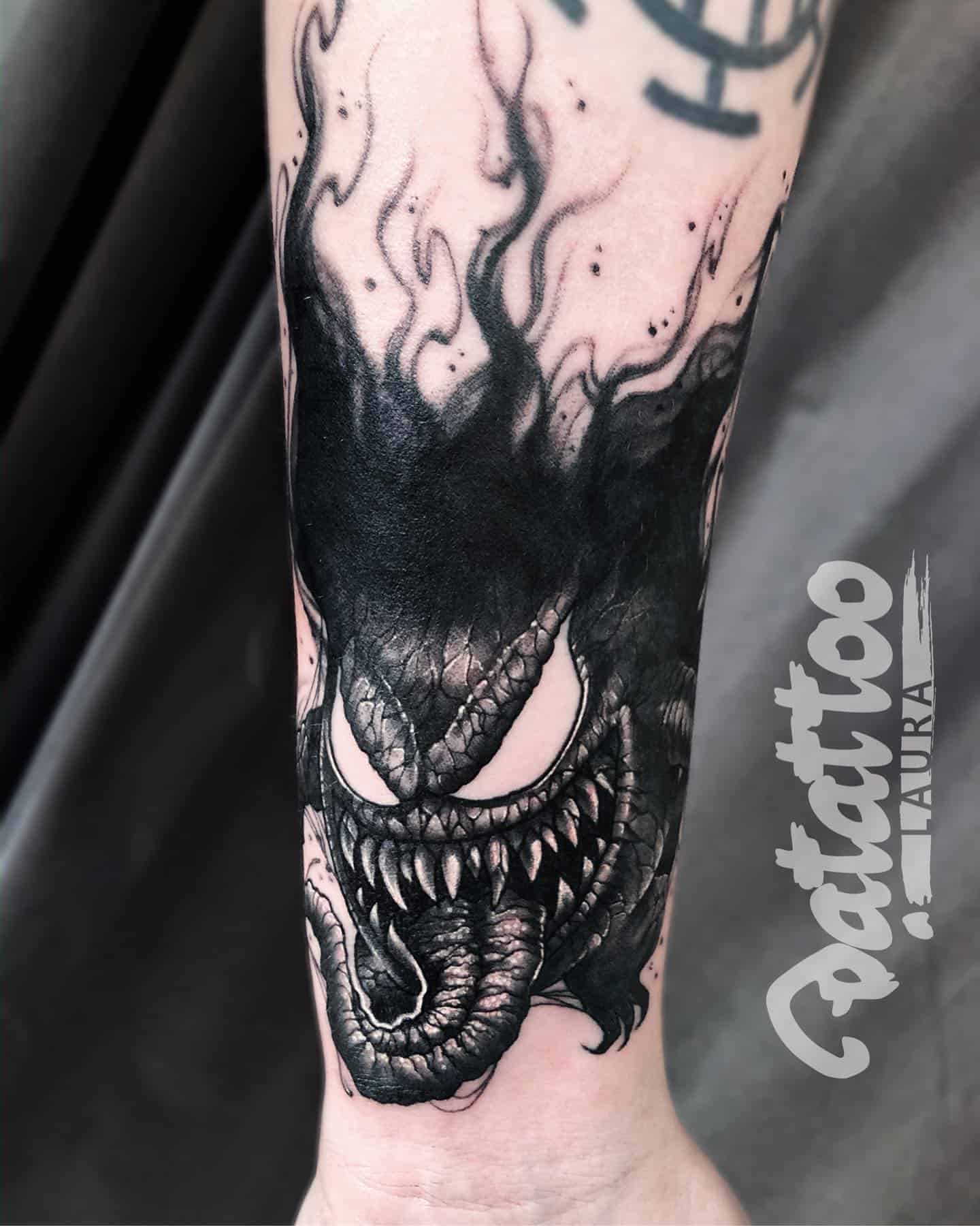 Black And Gray Venom Tattoos 1