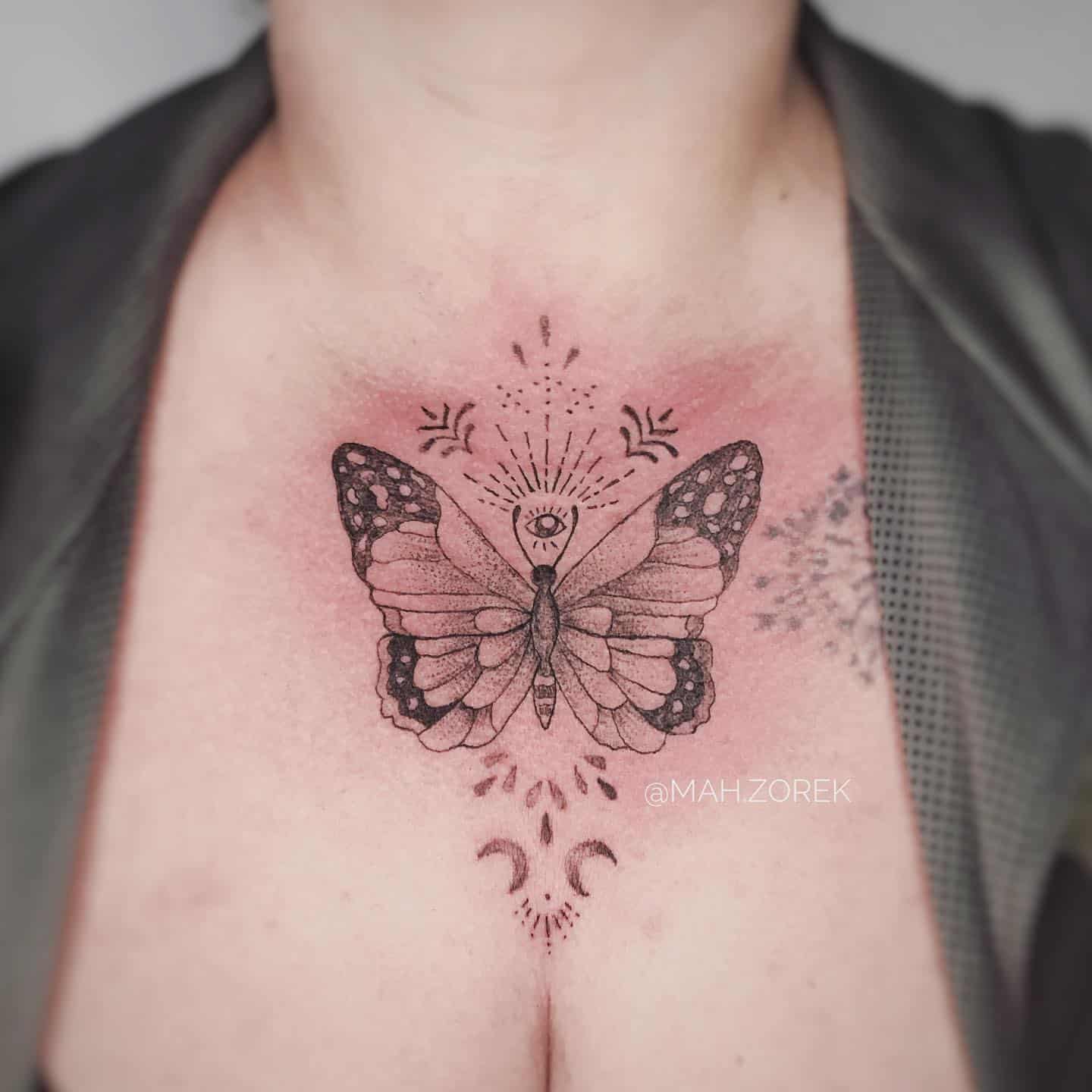 Butterfly Clavicle Tattoo Idea