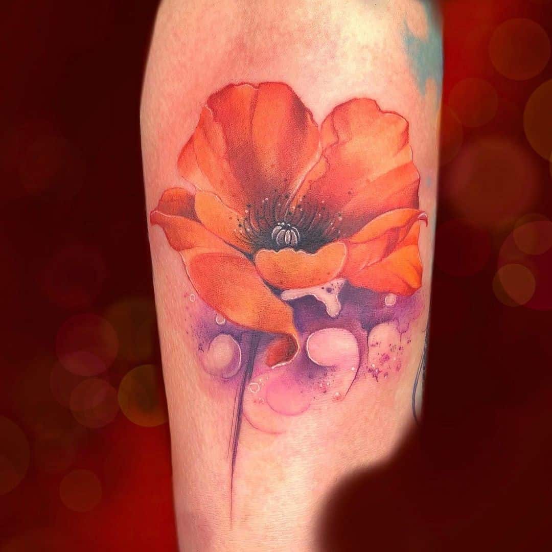 15 Best California poppy tattoo designs