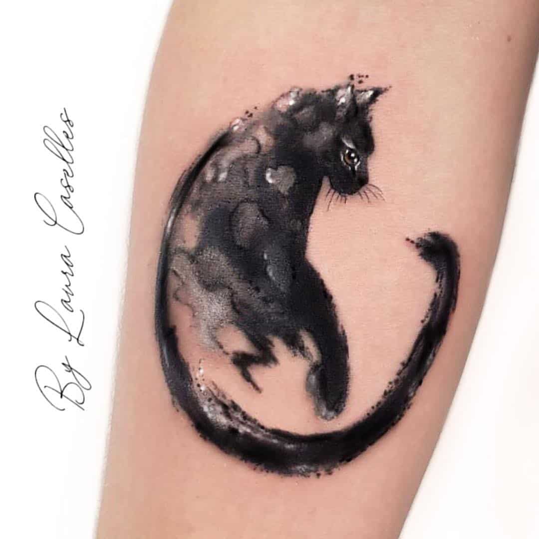 Cat tattoo by Claudia Denti  Post 22537  Watercolor cat tattoo Cat tattoo  designs Cat tattoo