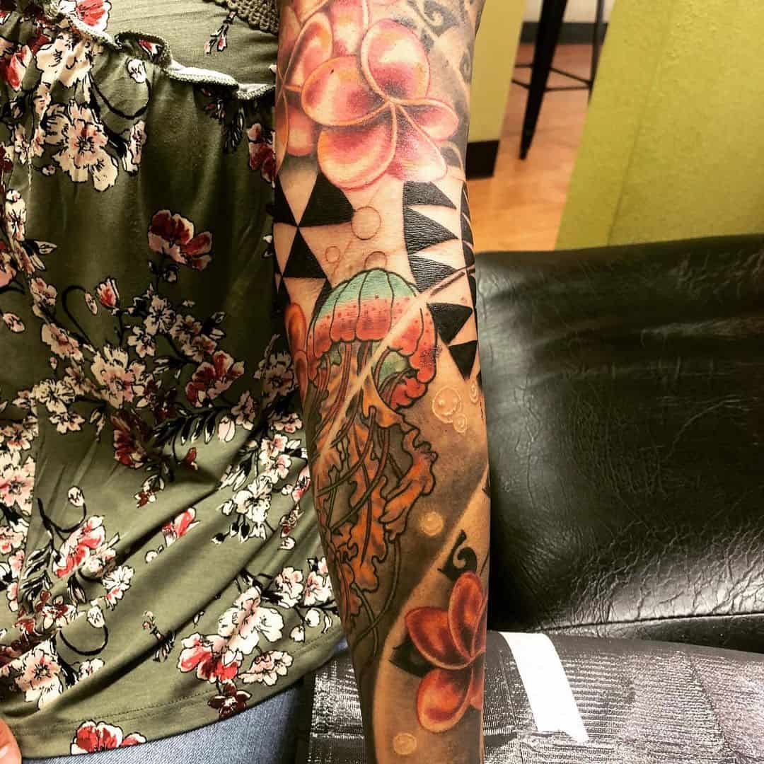 Colorful sleeve tattoo 1