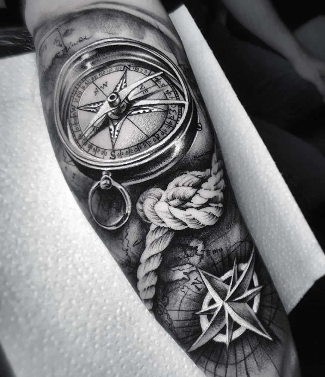 Tattoos of compass designs