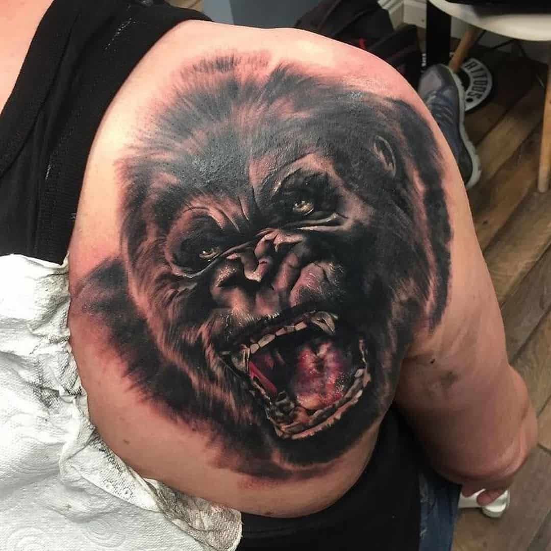 Detailed & Realistic King Kong Tattoo